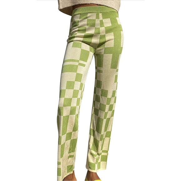 Paloma Wool Inspired Y2K Green Checker Pants (NWT) - Picture 3 of 7